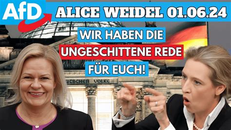 Alice Weidel Rede Ungeschnitten Nancy Faeser Ki Fake Nachricht