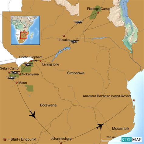 Stepmap Winkelmann Botswana Sambia Mosambik Karte Landkarte F R