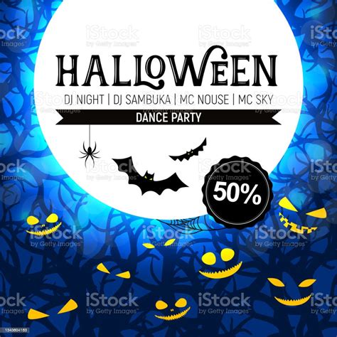 Halloween Banner Flyer Design Template Offer Party Horror Stock Illustration Download Image