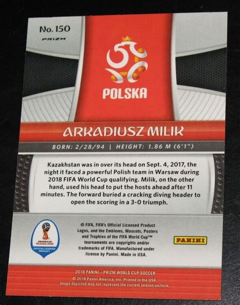 Panini Prizm World Cup Silver Prizm Arkadiusz Milik For