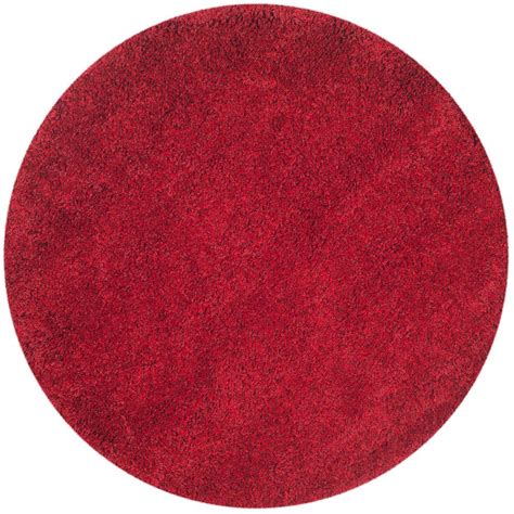 Safavieh California Shag Red 4 Ft X 4 Ft Round Area Rug Sg151 4040 4r