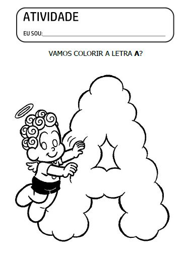 Letra A Para Colorir Educação Infantil Vamos Aprender Tia Maju