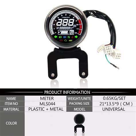 V Motorfiets Toerenteller Meter Led Backlight Lc Grandado