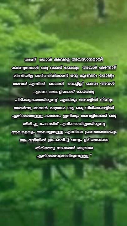 അന്ന് ഞാൻ അവളെ അവസാനമായി കാണുമ്പോള്‍ ഒരു വാക്ക് പോലും നൊമ്പരം പ്രണയം വിരഹം Malayalam ഇഷ്ടം