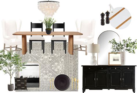 Splurge Vs Save Mood Boards Dining Room Option Black And White