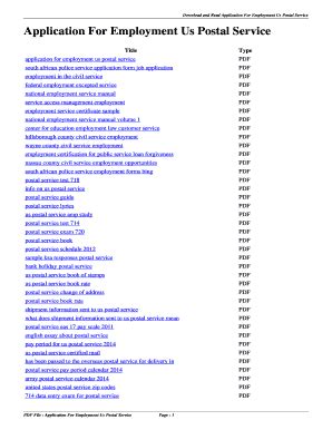 Fillable Online Application For Employment Us Postal Service