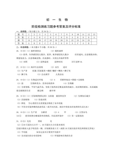 山东省烟台市芝罘区（五四制）2022 2023学年六年级上学期期中考试生物试题（pdf版含答案） 21世纪教育网