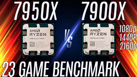 Ryzen 9 7950x Vs 7900x 23 Game Benchmark 1080p 1440p 4k Youtube