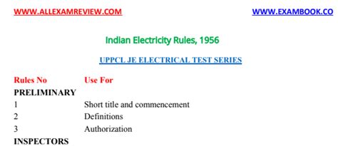 Indian Electricity Rules Pdf For Uppcl Je All Exam Review