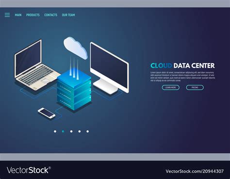 Cloud Storage Isometric Banner Royalty Free Vector Image