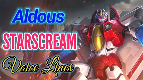 Aldous Starscream Transformer Skin Voice Lines And Quotes Dialogues