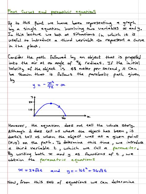 Solution Curves Defined By Parametric Equations Studypool