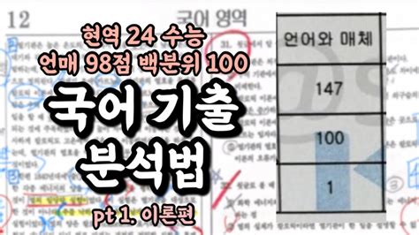 요청폭주🔥 24수능 백분위 100의 국어 기출 분석법 Pt1 이론편 마지막 부분 확인하고 댓글 달아주세요 Youtube