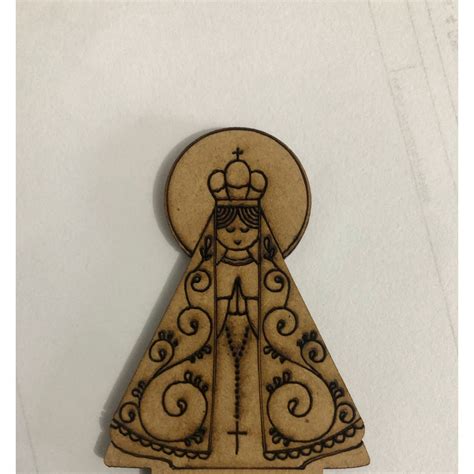 Kit 25 Apliques Nossa Senhora Aparecida 5 5CM De Altura No Mdf