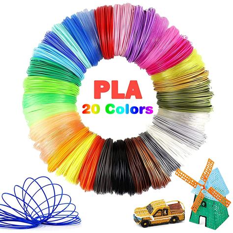 3D Pen PLA Filament Refills - 20 Colors, 10ft Each, Total 200ft ...