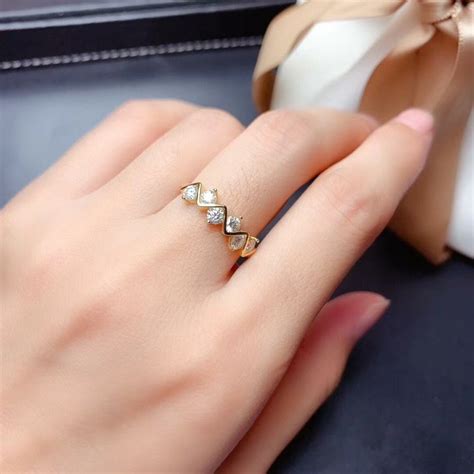 Promotion Bague Femme Bague Femme Pierre Pr Cieuse Moissanite Or