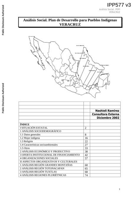 PDF Análisis Social Plan de Desarrollo para Pueblos Indígenas