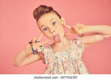 Portrait Brunette Girl Wearing Frilly Dress Stock Photo Shutterstock