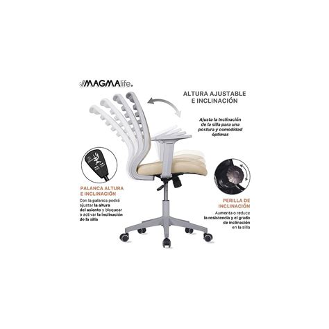 MAGMALIFE Silla de Escritorio Premium Ergonómica Modelo Estelar Silla