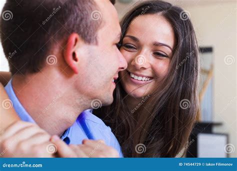 Portrait Of Happy Couple Stock Image Image Of Hugging 74544729