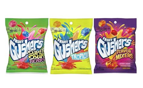 Gushers Fruit Snacks Super Sour Berry Tropical And