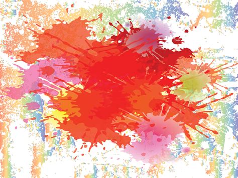 Colour Splashes on the Wall Powerpoint Templates - Arts, Orange, Red ...