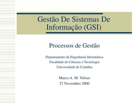 PPT Gestão De Sistemas De Informação GSI PowerPoint Presentation