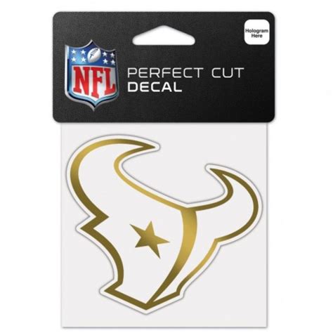 Houston Texans 4x4 Gold Metallic Die Cut Decal At Sticker Shoppe