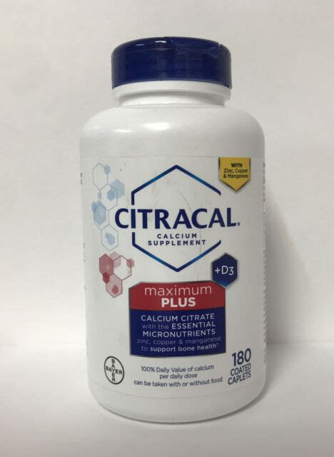 Citracal Maximum Plus Calcium Citrate D3 630mg Coated Caplets 180 Count For Sale Online Ebay