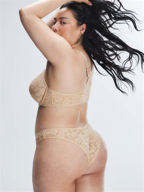 Lavish Lace Front Closure Push Up Bra In Nude SAVAGE X FENTY