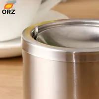 Mini Metal Ashtray Smokeless Windproof Design With Lid In Stainless