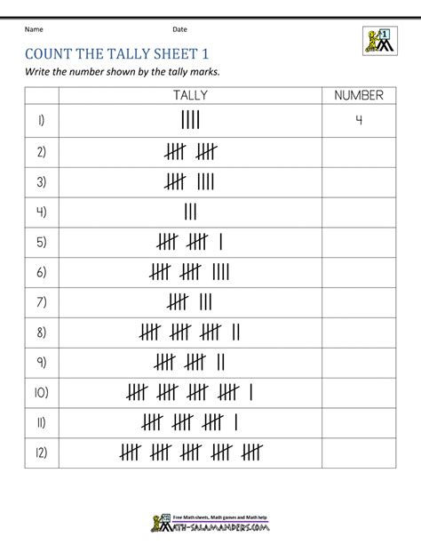 Create A Tally Chart Printable