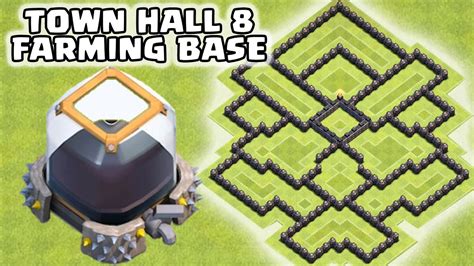 Clash Of Clans Epic Town Hall 8 Th8 De Farming Base 100 Dark Elixir Protection Youtube