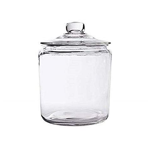 Glass Cookie Candy Penny Jar With Glass Lid 1 Gallon Old Fashioned Clear Round Storage