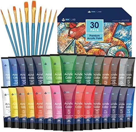 Shuttle Art 48PCS Kit Peinture Arylique 30 Couleurs 36ml De Tube