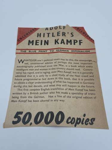 Unexpurgated Edition Of Hitlers Mein Kampf 1939 Hurst And Blackett