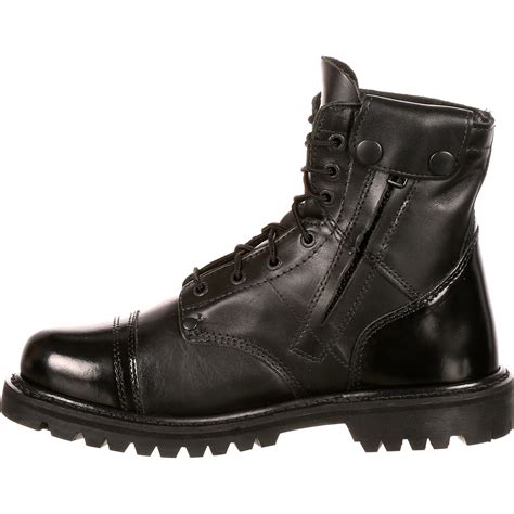 Rocky Duty Boots Men S Black Side Zipper 7 Inch Jump Boot