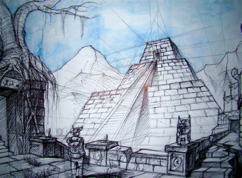 Aztec Temple Drawing at PaintingValley.com | Explore collection of Aztec Temple Drawing