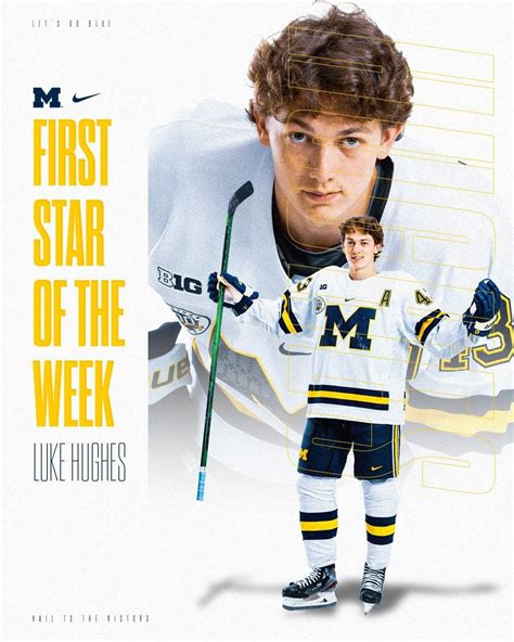 Luke Hughes Named Big 10 First Star Of The Week Hot Hockey Players Hockey Players Hockey