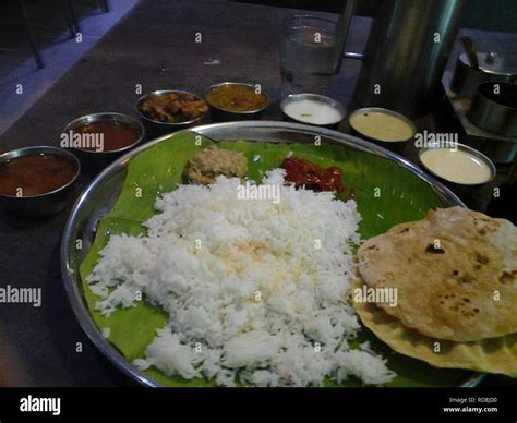 Andhra Meal From Bangalore Stock Photo Alamy