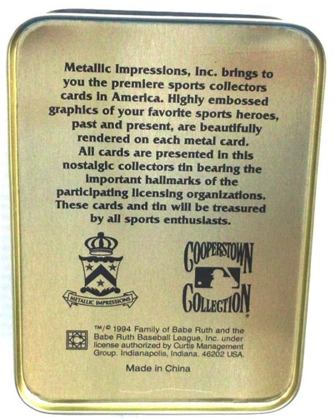 Avon Metallic Impressions Special Card Edition Babe Ruth Tin