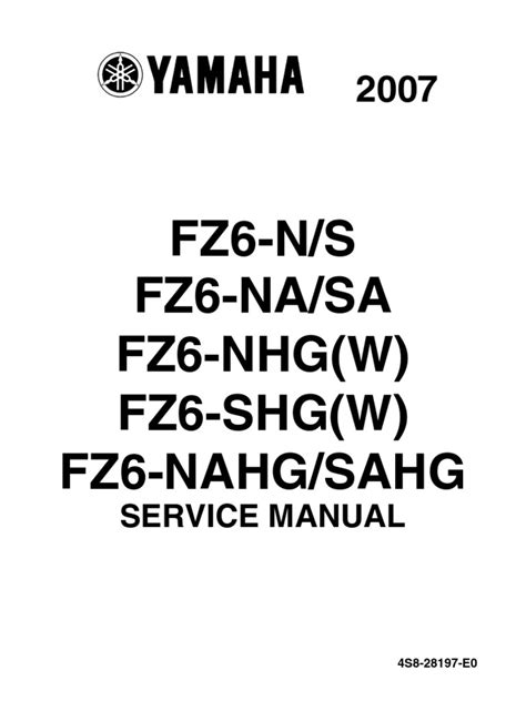 Yamaha Fz6 2007 All Versions Service Manual Pdf Anti Lock Braking System Throttle