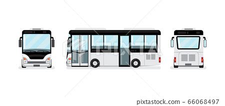 White Bus Vector Front Side And Back View Pixta