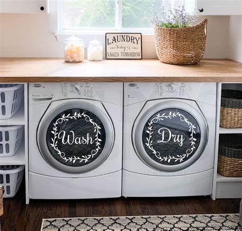 Washer And Dryer Decal Set Custom Vinyl Decals Washing Etsy