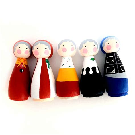 Handmade Wooden Peg Dolls - Grandmas | Custom Wooden Figurines ...