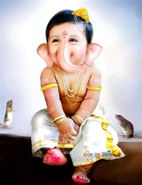 Hindu Religious Hindu God Baby Ganesha Ganesha Art Good Morning