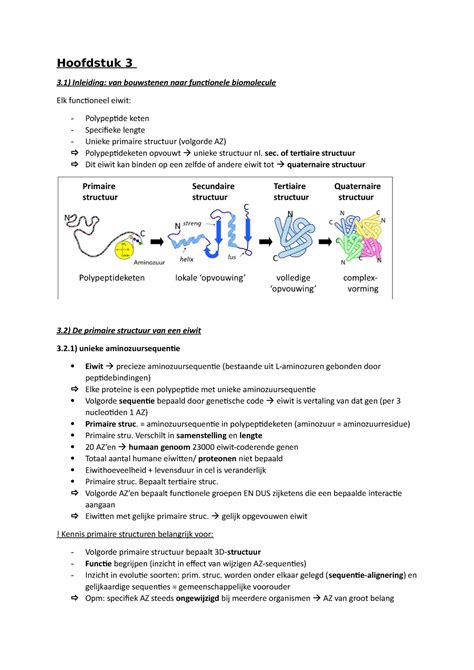 Biochemie Hoofdstuk Samenvatting Hoofdstuk Inleiding Van