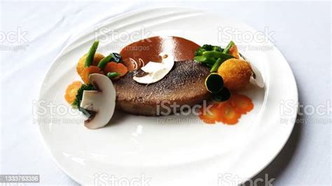 Beef Tongue Steak Plating Smothered In Sauce Stock Photo Download