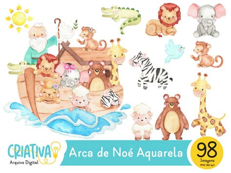 Kit Digital Arca De Noé Aquarela Elo7 Produtos Especiais