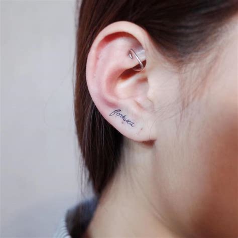 Minimalist Ear Tattoo Trend Has People Getting Tiny Tattoos On Ear